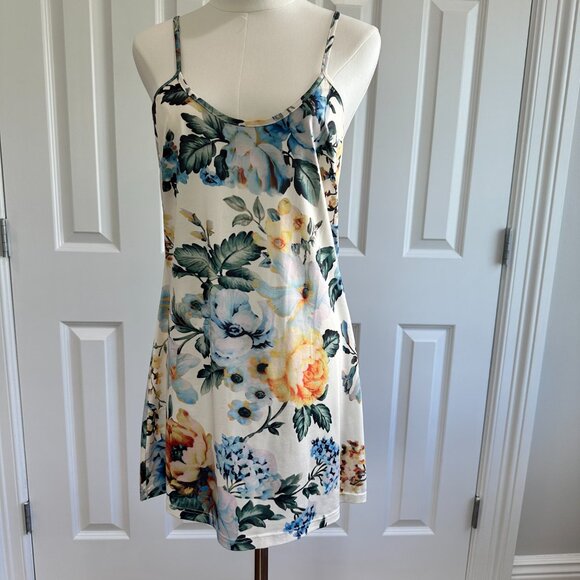 Aladore Floral Blue Orange Ruffle Tie Summer Vacation Cocquette Girl Dress Size6 - Picture 4 of 12